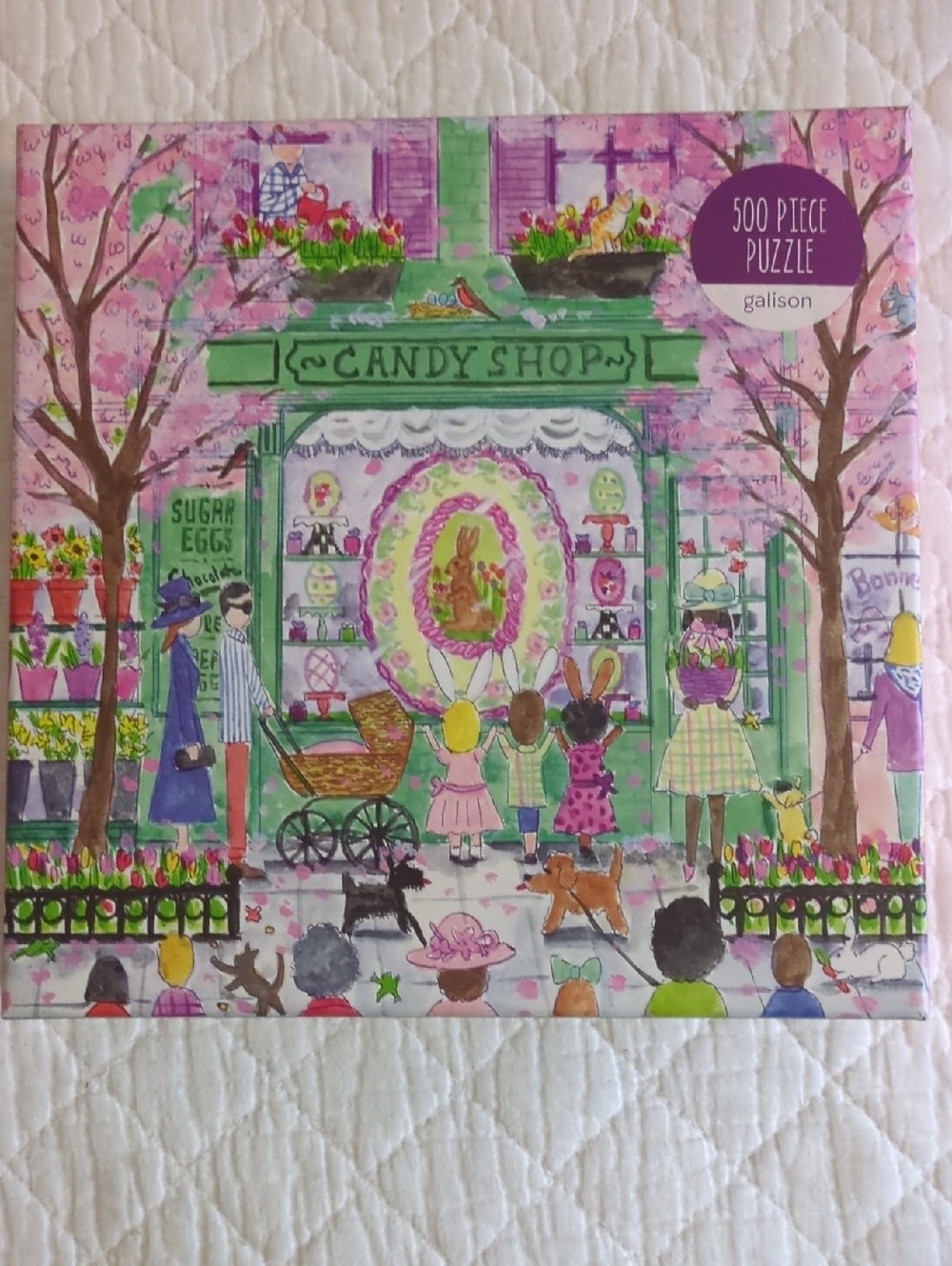 Candy Shop 500-Piece Puzzle - Galison - Pastel Pink & Green Artwork